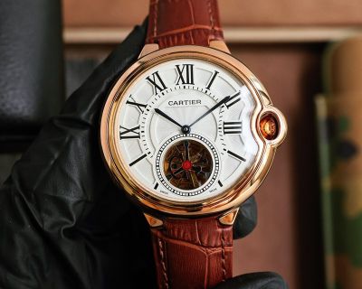 Ballon Bleu De Cartier Tourbillon Movement 43*14mm 18K Rose Gold Case Watch